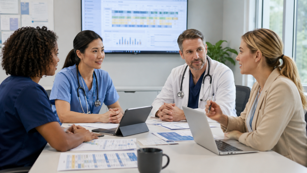 Medical staff discussing something